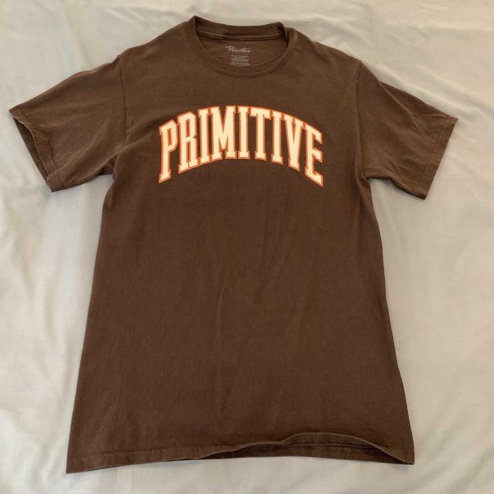 Primitive Shirt Mens Small Brown PRIMITIVE Logo Skate Tee T-Shirt Streetwear